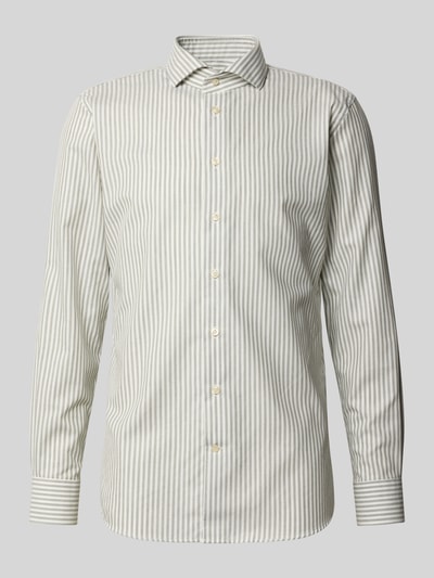 Profuomo Slim fit zakelijk overhemd met kentkraag Groen - 2