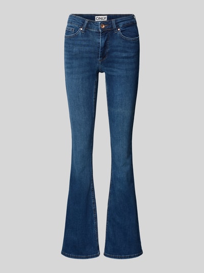 Produktfoto, Bootcut Jeans im 5-Pocket-Design Modell 'ONLBLUSH' von ONLY in Blau, Baumwollmischung mit Stretch-Anteil, strukturierte Oberfläche