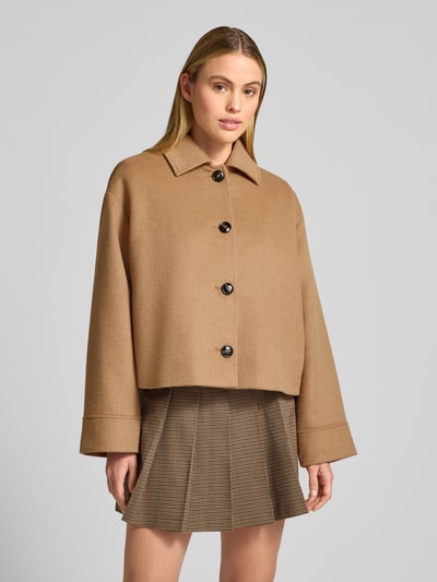 Jake*s Collection Kurtka o kroju relaxed fit z dodatkiem wełny i wykładanym kołnierzem Camel 4