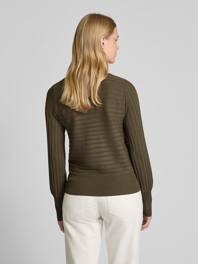 Zero Strickpullover mit Rundhalsausschnitt Khaki 5