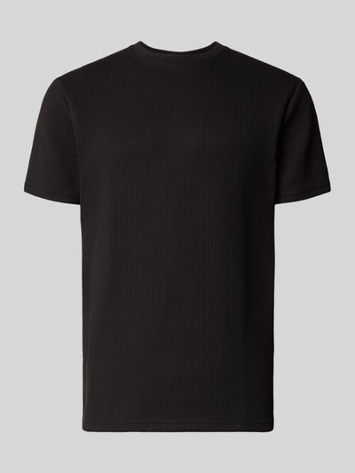 Produktfoto, Regular Fit T-Shirt mit Viskose-Anteil Modell 'TREY' von Only & Sons, schlichtes Schwarz, strukturierte Oberfläche, Rundhals, kurzarm