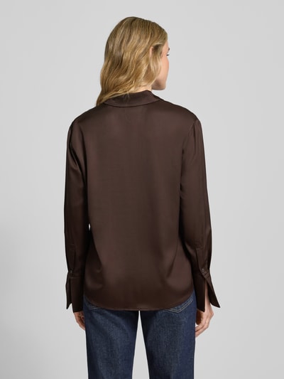 Style Icon Collection Bluzka satynowa z listwą guzikową – curated by Anouk Yve Ciemnobrązowy 5