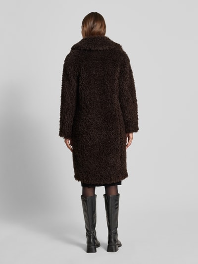 Rich & Royal Mantel aus Teddyfell mit Reverskragen Dunkelbraun 5
