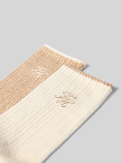 Produktfoto, Socken aus Baumwoll-Mix von Tommy Hilfiger, beige und cremefarben, gerippte Struktur, Damen Socken von Tommy Hilfiger