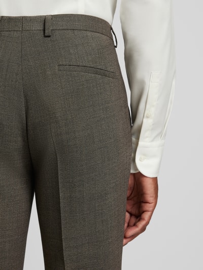 HUGO Slim fit pantalon met persplooien, model 'Hesten' Lichtbruin - 3