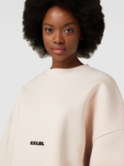Karo Kauer Oversized sweatshirt met labelstitching, model 'Sold Out' Offwhite - 3