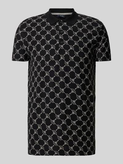 JOOP! Collection Regular fit poloshirt met all-over logoprint, model 'Thilo' Zwart - 2