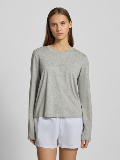 Calvin Klein Underwear Shirt met lange mouwen en labelstitching Lichtgrijs - 4
