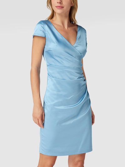 Paradi Cocktailkleid in Wickel-Optik Rauchblau 4