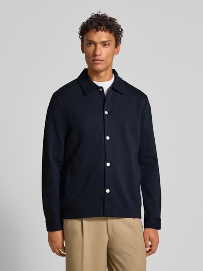 Marc O'Polo Regular fit overhemdjack van katoenmix Marineblauw - 4