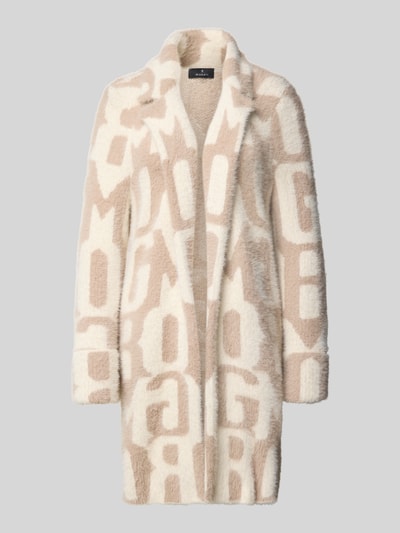 monari Płaszcz o kroju relaxed fit z nadrukiem z napisem na całej powierzchni Beżowy 2