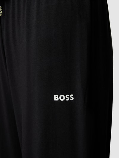 BOSS Black Women Regular fit pyjamabroek met labelprint Zwart - 2