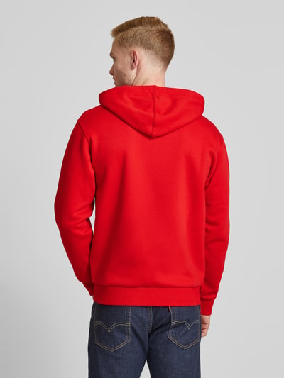 Tom Tailor Denim Regular Fit Hoodie mit Baumwolle und Label-Print Rot 5