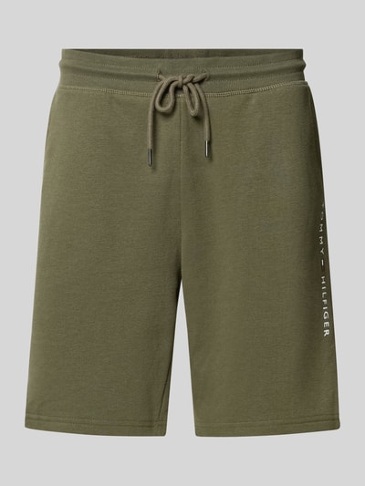 Produktfoto, Relaxed Fit Sweatshorts aus Baumwoll-Mix von Tommy Hilfiger, Optik: Unifarben, Label-Stitching-Applikation, Tunnelzug, Bundabschluss: Gerippt, Materialverarbeitung: Sweat, Material: Baumwoll-Mix