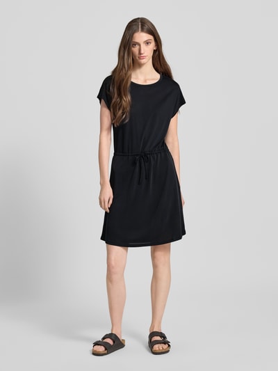 Only Getailleerde knielange jurk van viscosemix, model 'HANNAH' Zwart - 1