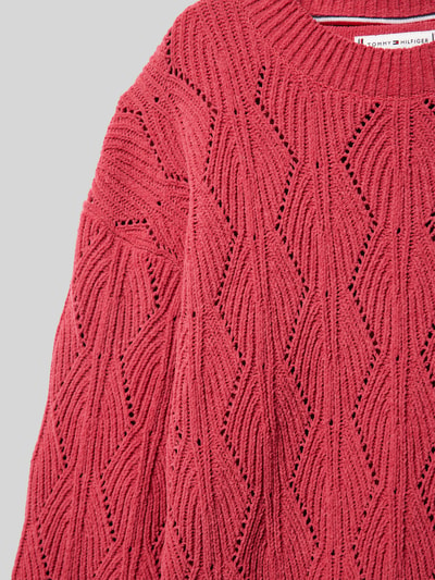 Tommy Hilfiger Teens Strickpullover mit Rundhalsausschnitt Modell 'CHENILLE' Pink 2