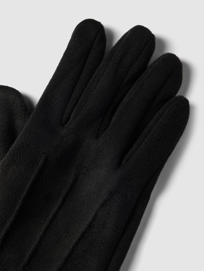 EEM Rękawiczki ze sztucznym futrem w jednolitym kolorze Czarny 3