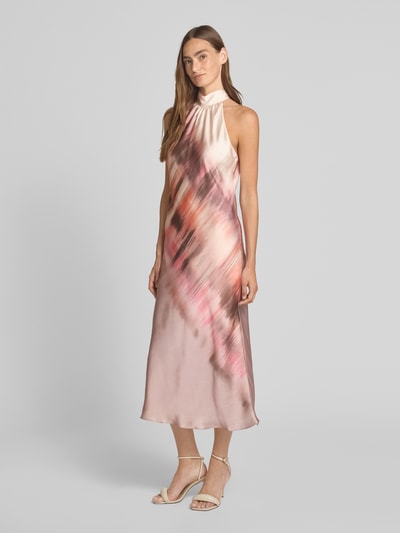 Swing Sukienka koktajlowa z wiązaniem na szyi Różowy 1