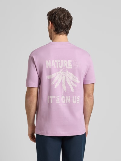 Marc O'Polo Relaxed Fit T-Shirt aus reiner Baumwolle Flieder 5