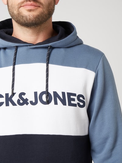 Jack & Jones Hoodie mit Blockstreifen Modell 'Elogo' Hellblau 3