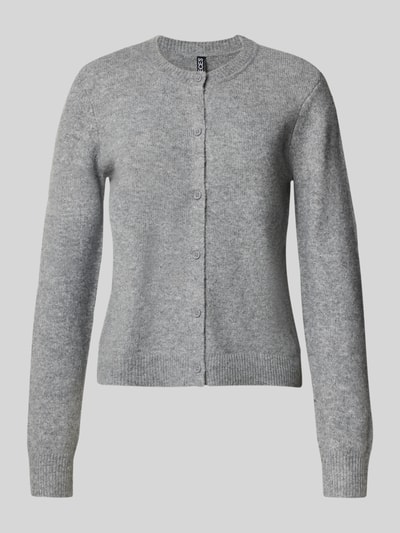 Pieces Regular fit gebreid jack met wol, model 'MALOU' Middengrijs gemêleerd - 2