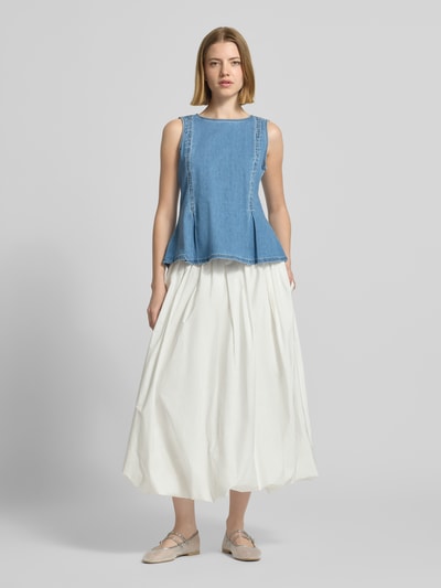 My Essential Wardrobe Top mit U-Boot-Ausschnitt Modell 'Lara' Blau 1