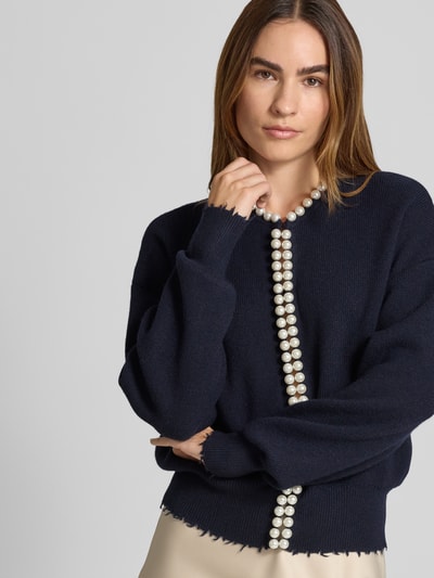 Essentiel Antwerp Comfort Fit Strickjacke aus Woll-Mix mit Kaschmir Modell 'IDEAS' Marine 3