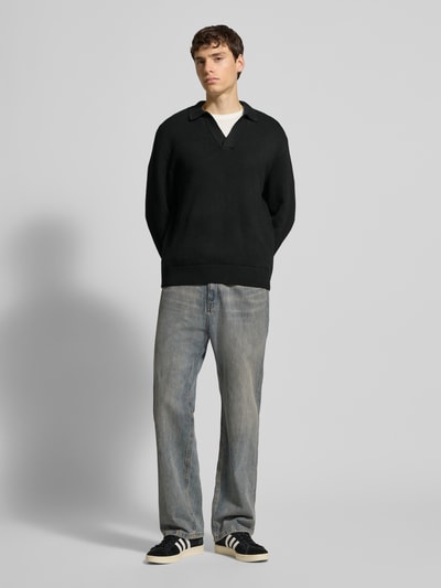 JACK & JONES Strickpullover mit V-Ausschnitt Modell 'COVER' Black 1