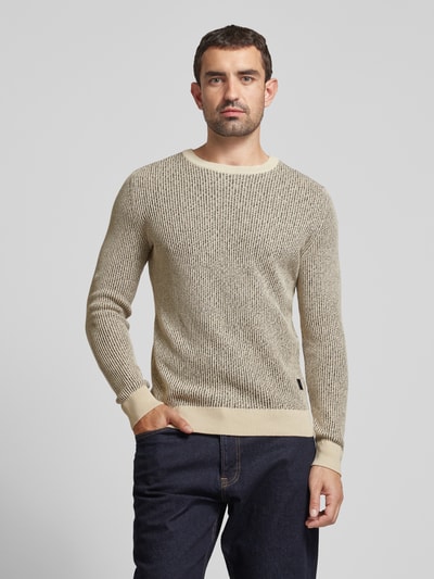 Tom Tailor Regular Fit Strickpullover aus atmungsaktiver und weicher Baumwolle Offwhite 4