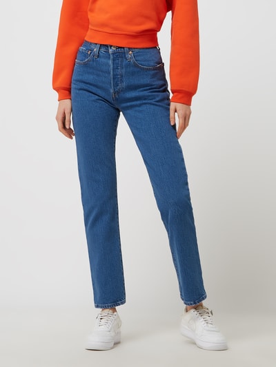 Levi's® Straight Leg High Rise Jeans aus Baumwolle Modell '501™' Jeansblau 4