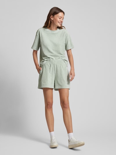 Jake*s Casual Shorts aus Frottee mit floralem Muster Mint 1