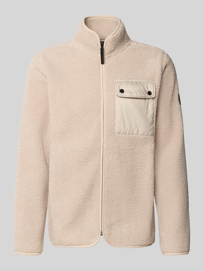 Produktfoto, Regular Fit Jacke mit Stehkragen Modell 'Peter' von Didriksons in Beige mit Strukturmuster, Brusttasche und Reißverschluss