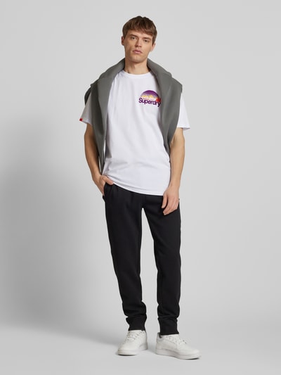 Superdry Sweatpants met labelstitching Zwart - 1