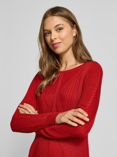 Lauren Ralph Lauren Strickkleid mit Rundhalsausschnitt Modell 'NISHAN' Rot 3