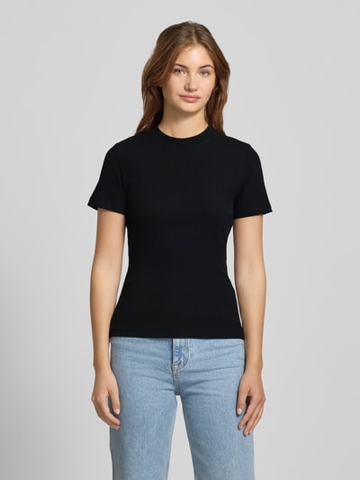 Marc O'Polo Denim T-Shirt mit Ripp-Optik Black 4