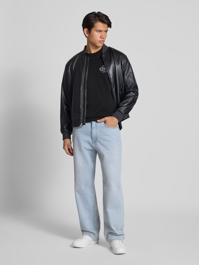 Calvin Klein Jeans Regular Fit T-Shirt mit Logo-Stitching Modell 'Micro' Black 1