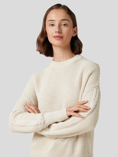 Christian Berg Woman Gebreide pullover met ronde hals Ecru gemêleerd - 3