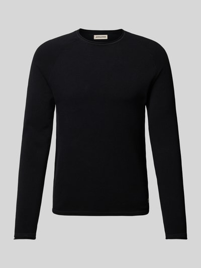 Jack & Jones Sweter z dzianiny z naszywką z logo model ‘HILL’ Czarny 2