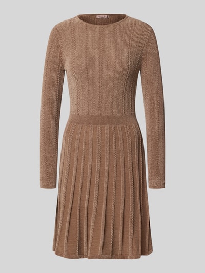 GUESS Minikleid mit Rundhalsausschnitt Modell 'MORGAN' Taupe 2