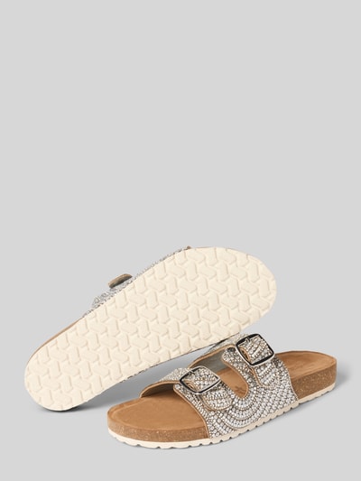 Tamaris Sandalette aus Leder mit Ziersteinbesatz Silber 4