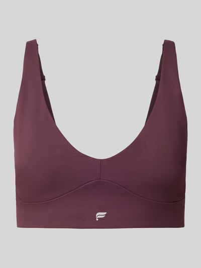 Fabletics Sport-BH mit Logo-Print Modell 'PURELUXE LONGLINE' Bordeaux 1