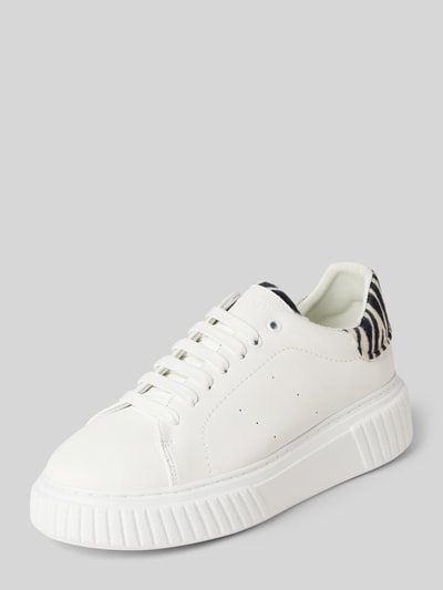 Produktfoto, Low Top Sneaker aus Leder-Mix Modell 'Svea 9AF1' von Marc O'Polo, Optik: Unifarben, Zebra-Print, strukturierte Sohle, Glattleder, Label-Prägung
