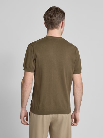 Lindbergh T-Shirt in Strick-Optik mit Zopfmuster Camel 5