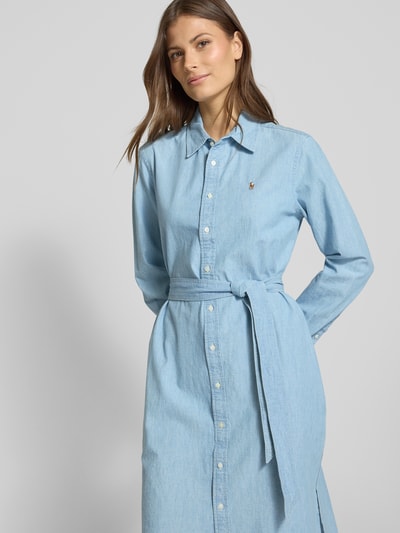 Polo Ralph Lauren Jeansjurk met logostitching, model 'CORY' Jeansblauw - 3