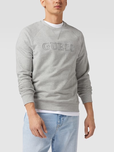 Guess Sweatshirt mit Label-Detail Mittelgrau Melange 4