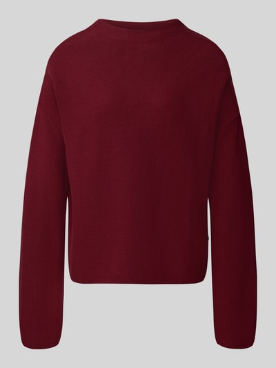 Produktfoto, bordeauxroter Loose Fit Pullover aus reiner Baumwolle Modell 'MERINAA' von ARMEDANGELS, Damen Pullover, glatte Textur.