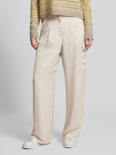 Bash Wide Leg Cargohose in schimmerndem Design Modell 'CARY' Ecru 4