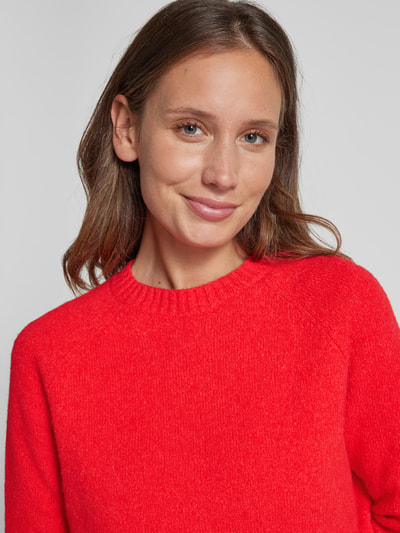 BOSS Strickpullover mit gerippten Abschlüssen Modell 'Febisan' Rot 3