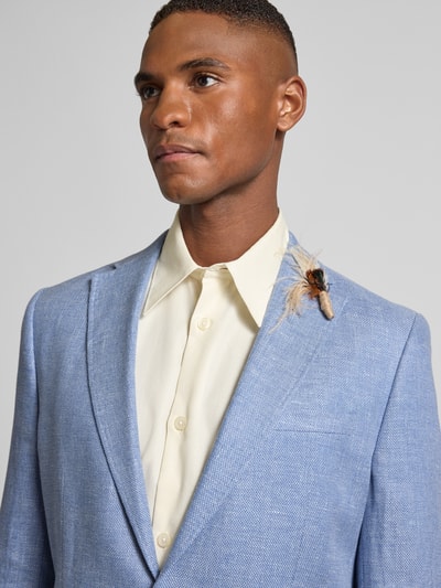 CG - Club of Gents Regular fit pak van linnenmix, model 'Marzotto' Lichtblauw gemêleerd - 3