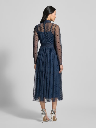 LACE & BEADS Cocktailkleid mit Stehkragen Marine 5